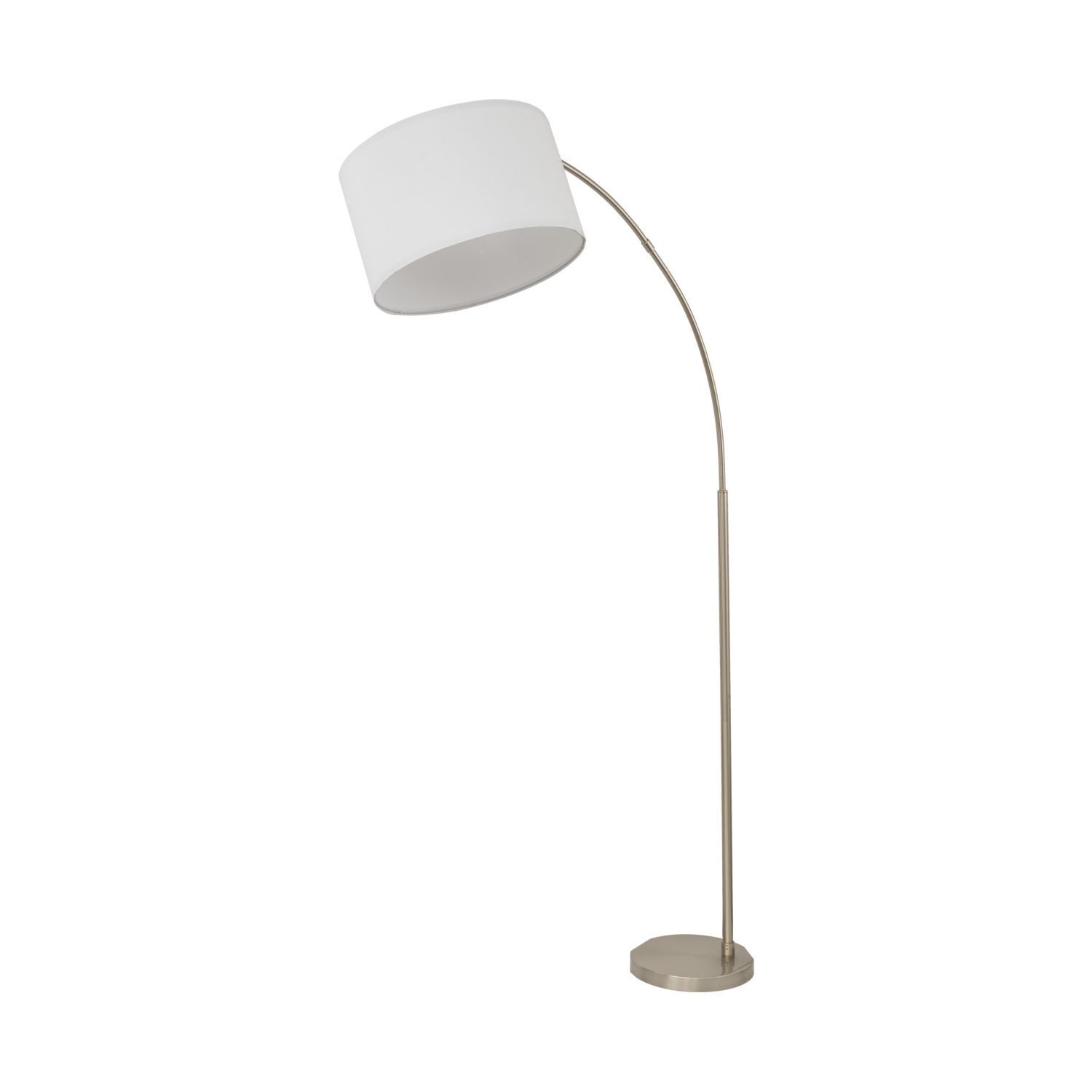 Luminaire en arc réglable 200 cm tissu métal chrome blanc E27 Lampe, Lampenschirm