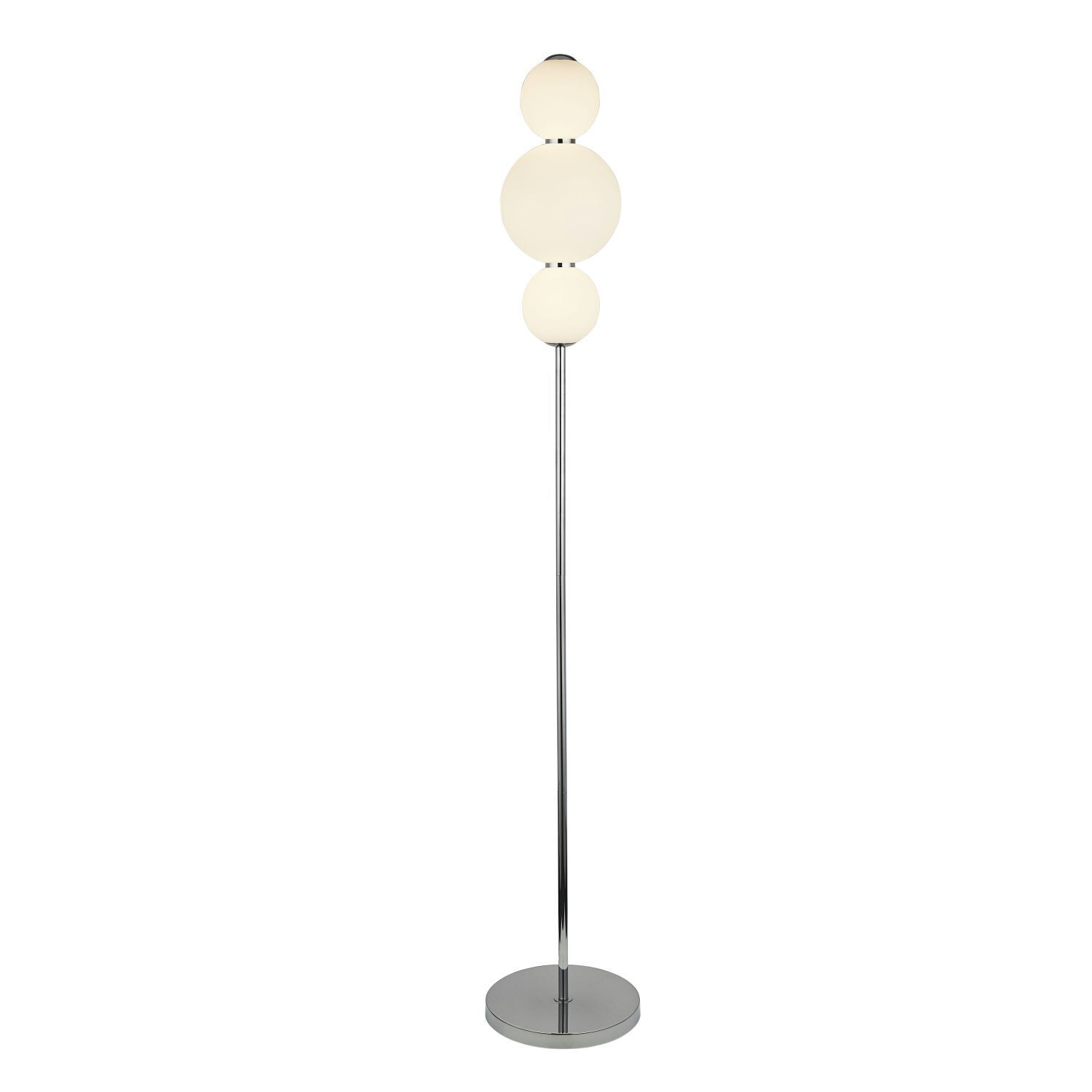 LED Lampadaire 3000 K 151 cm verre métal chrome blanc