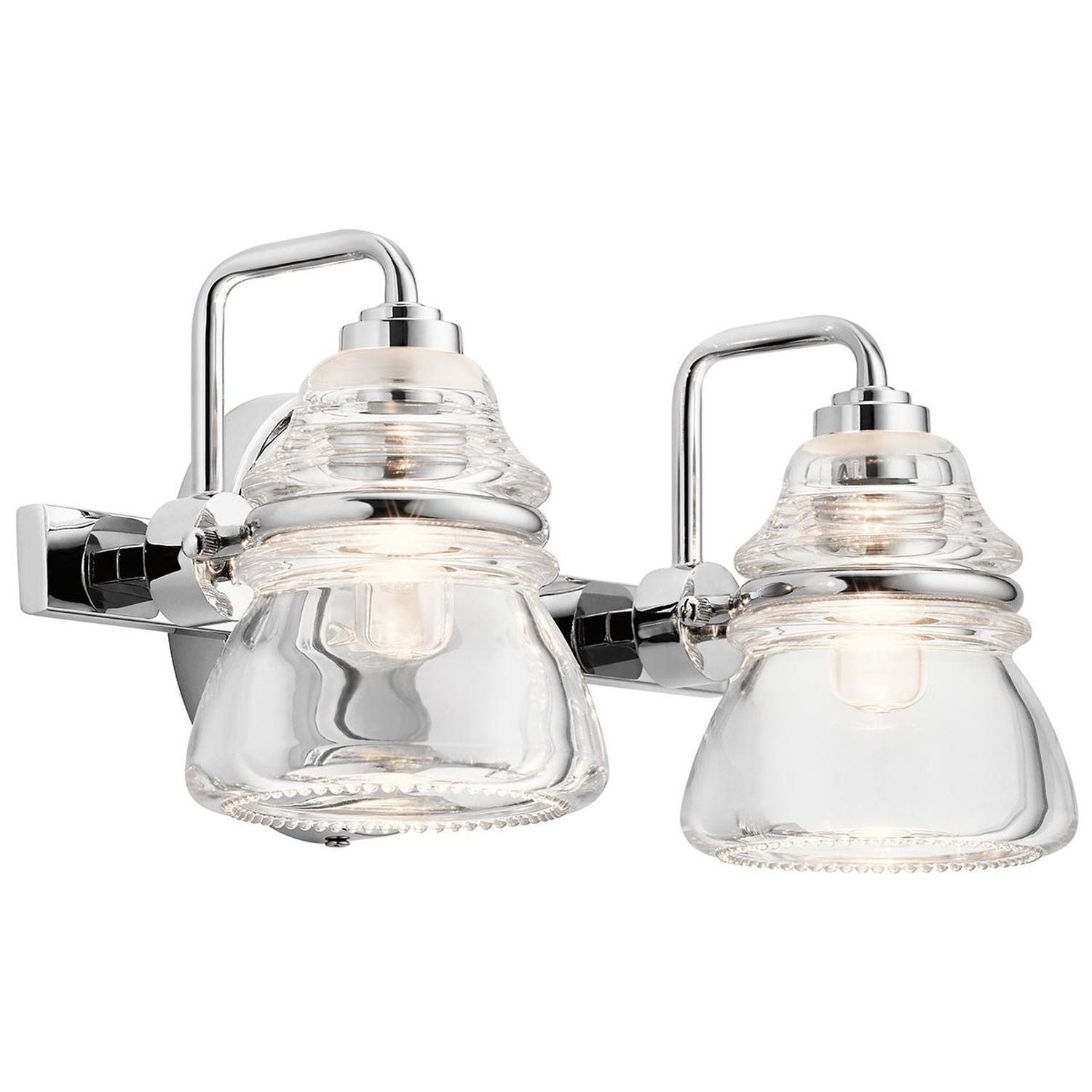 Lampe de salle de bain LED G9 IP44 L : 33,6 cm métal verre en chrome