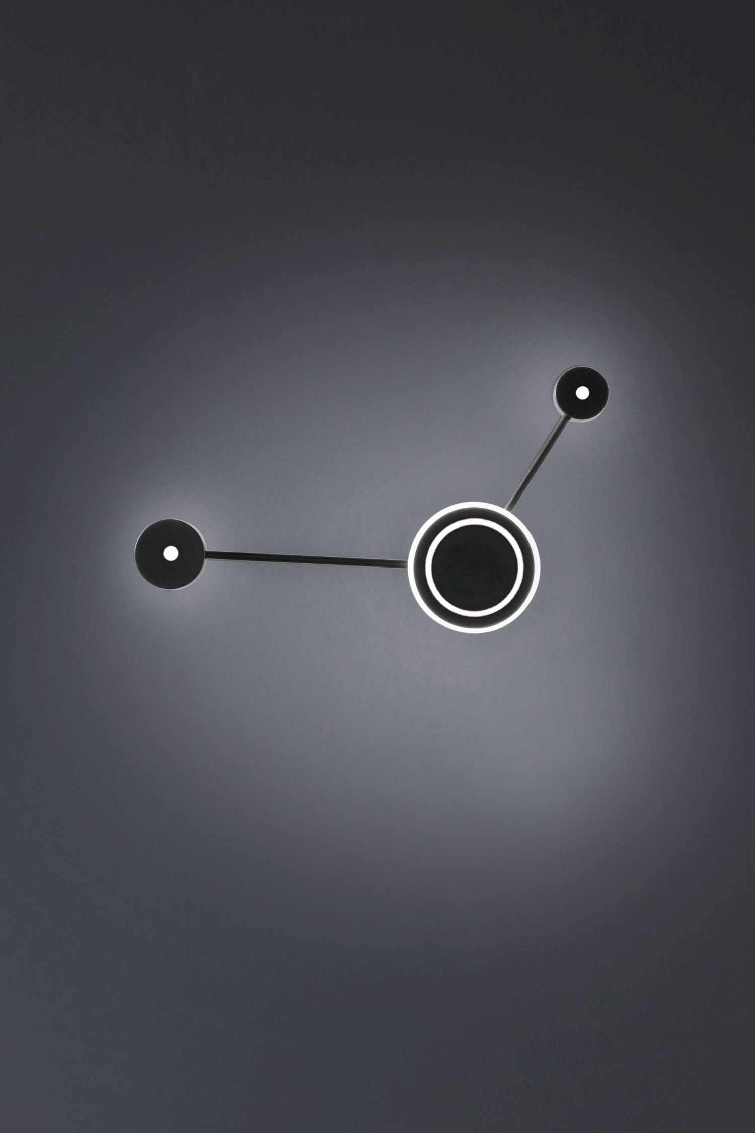 LED Wandlampe Aluminium dimmbar H:44 cm 3000 K Schwarz Lampe, modern, Deckenleuchte, rund, Kreise