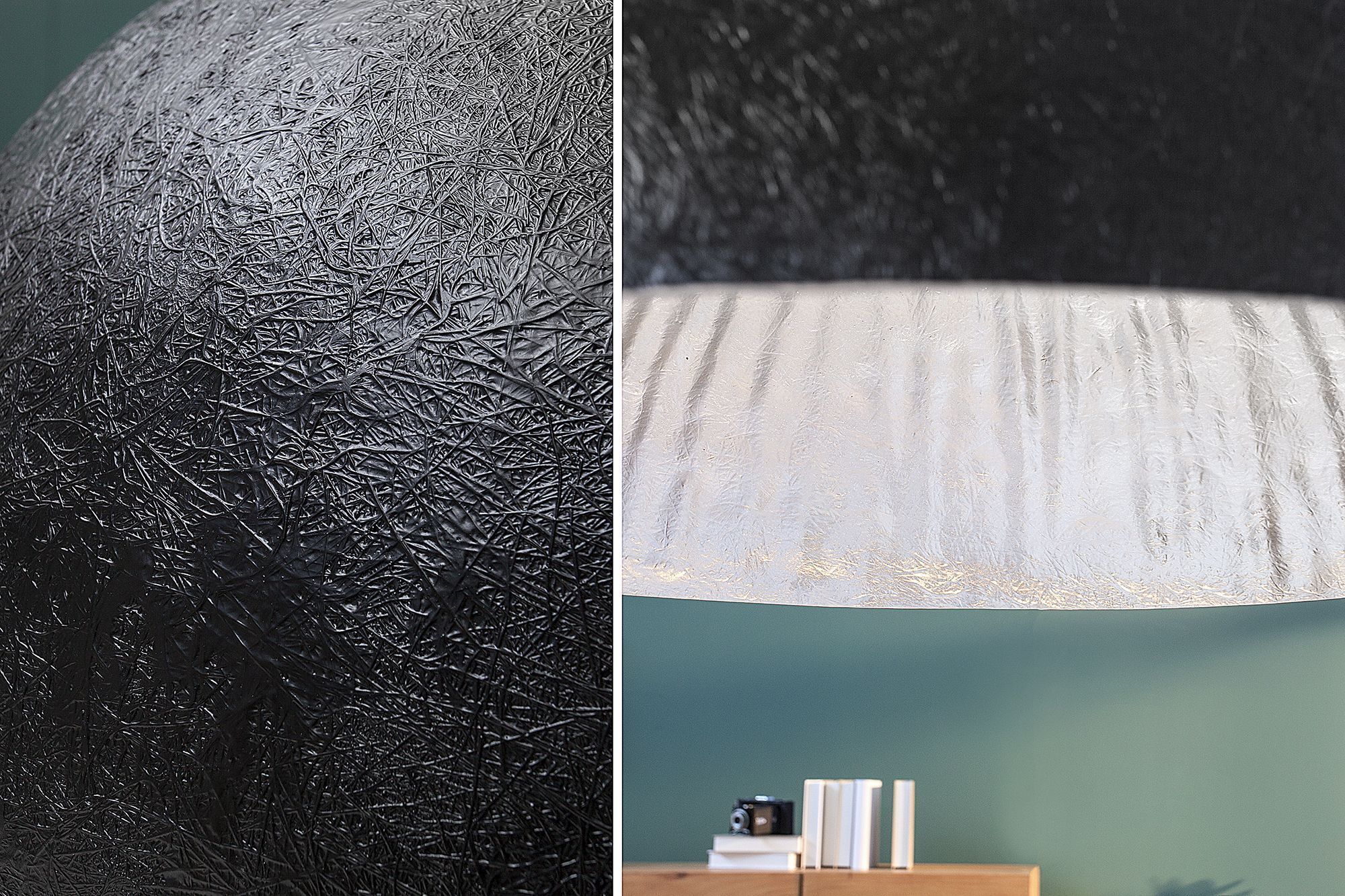 Salon Lampe à suspendre Noir Design Moderne Ø70cm Beleuchtung, Aluminium, Lampe