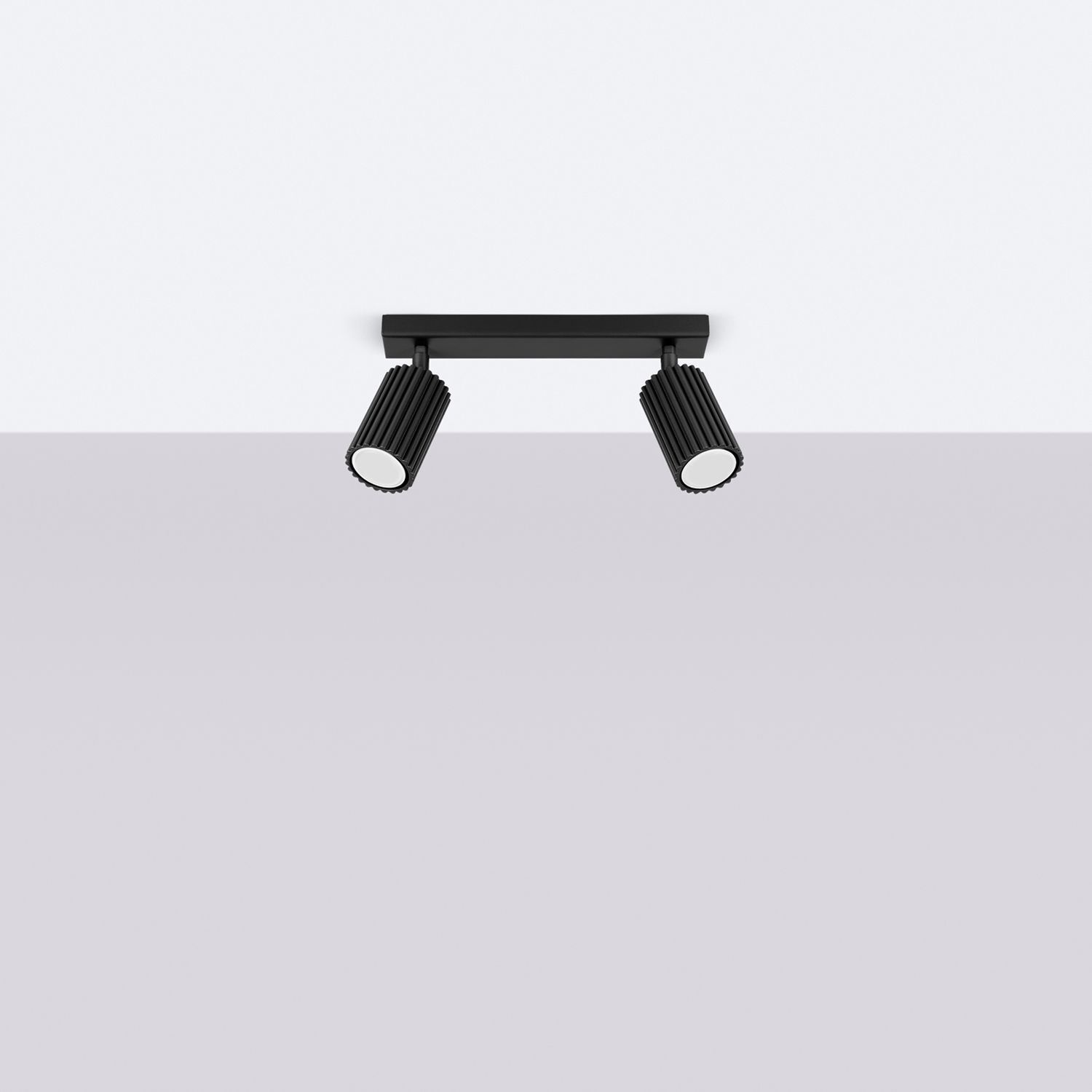 Spot de plafond Moderne L : 30 cm petit 2 flammes GU10 noir