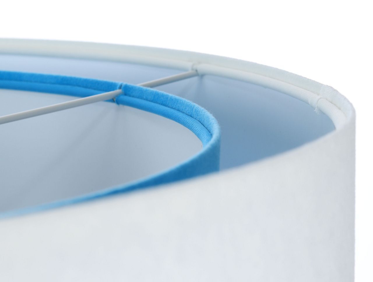 Suspension ronde Ø 50 cm E27 Blanc Bleu Tissu Aspect velours Lampe, Lampenschirm