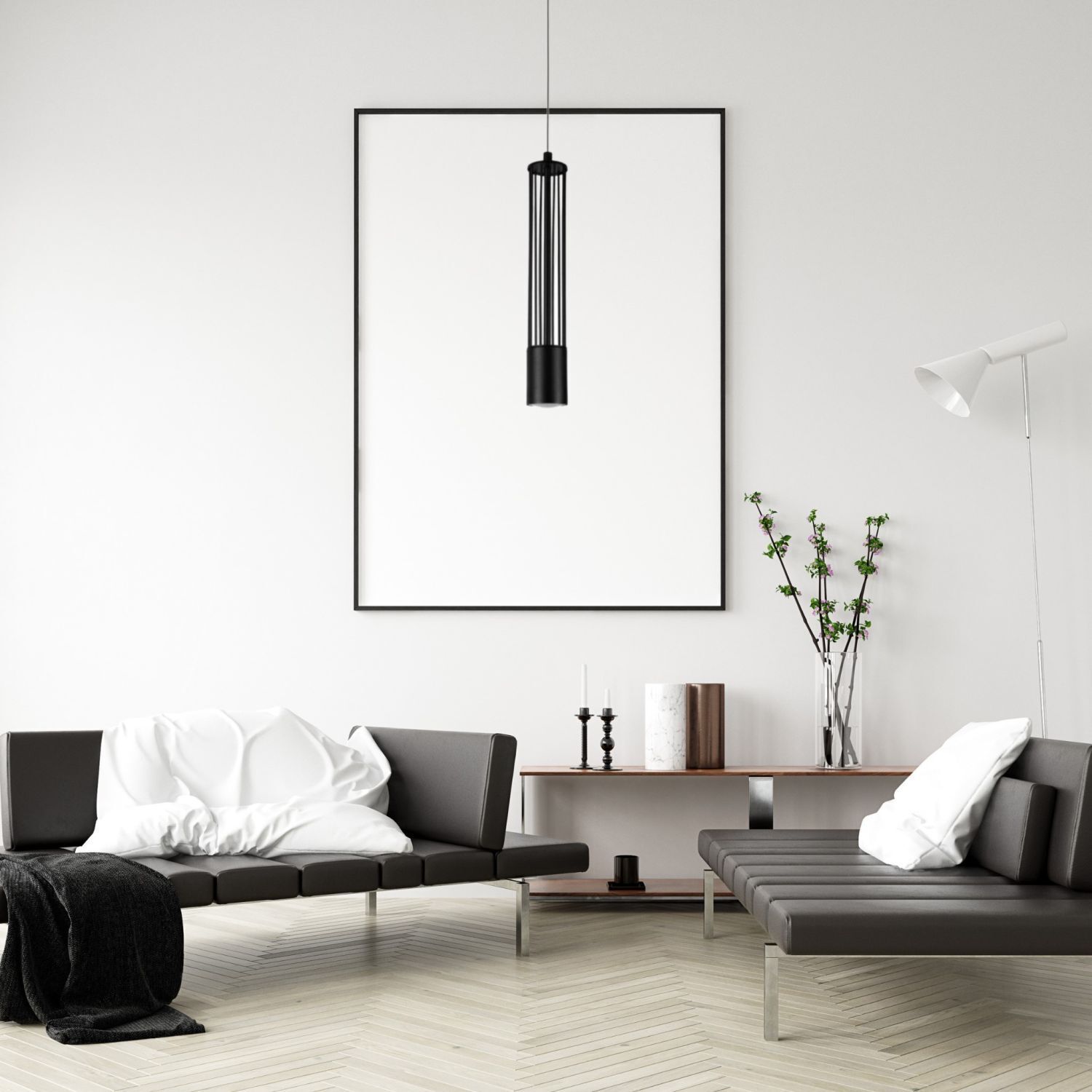 Lampe à suspendre décorative en métal GU10 Ø10 cm rond noir