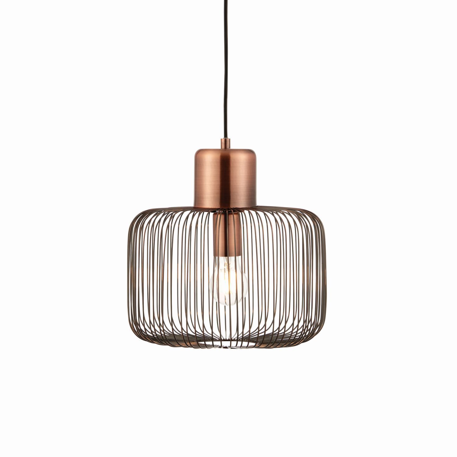 Lampe à suspendre en métal Ø 30 cm en cuivre antique Industrial E27
