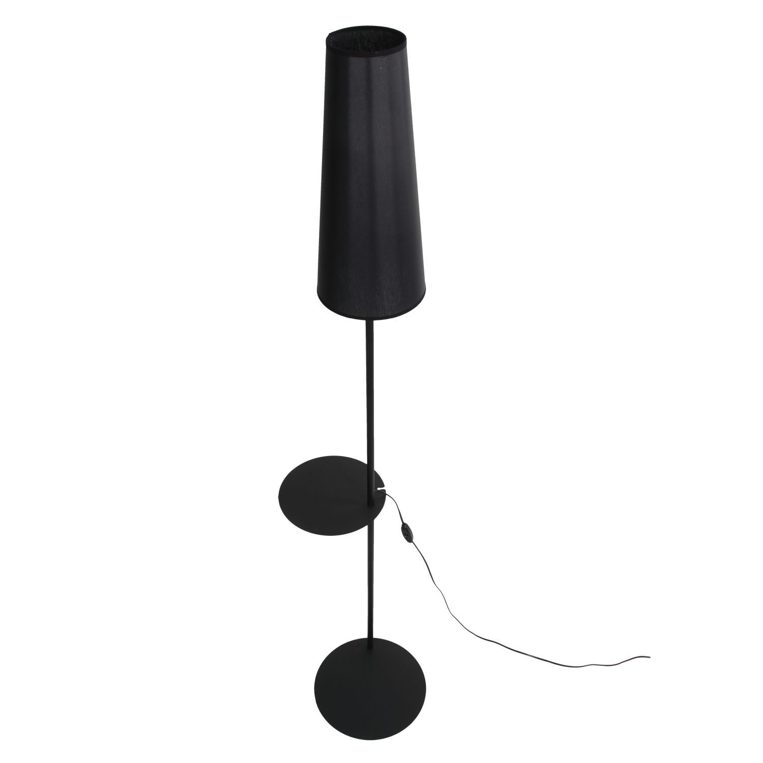 Lampadaire avec tablette Métal Tissu hauteur 170 cm E27