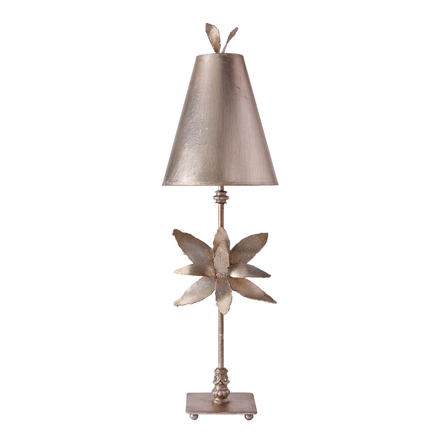 Lampadaire FIORE feuille d'argent tissu 86cm Moderne artistique