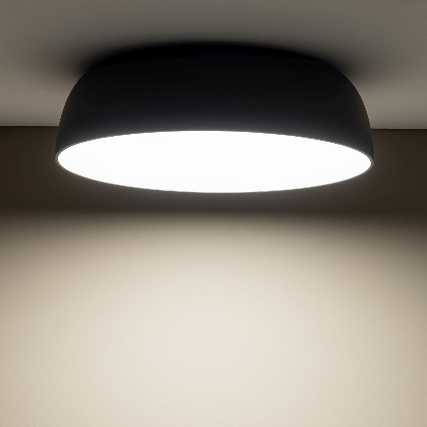 Plafonnier rond gris E27 Ø58 cm peu éblouissant confortable
