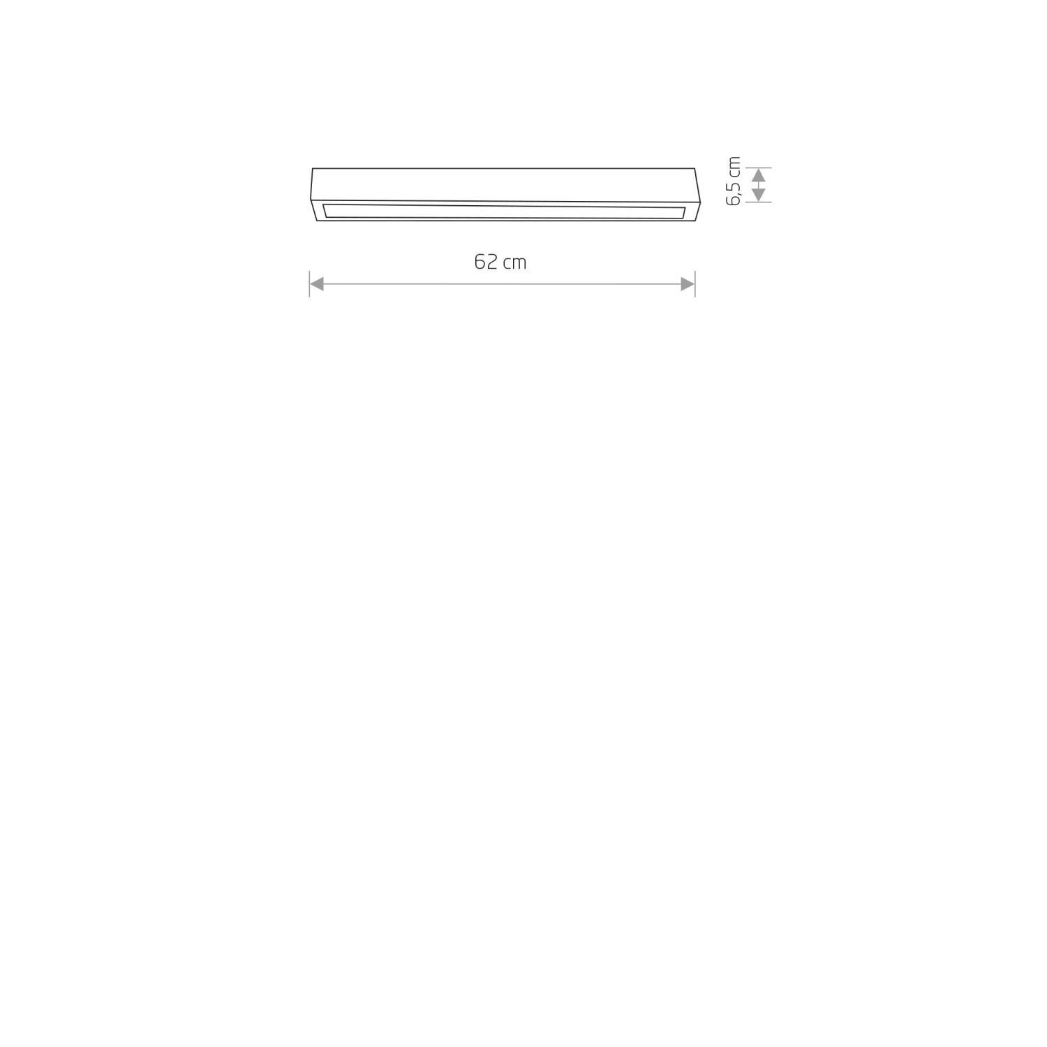Deckenlampe Grau 62 cm lang T8 LED mit 3000 K warmweiß LED Leuchte, Wandlampe, sichtbares Maß, 63 cm Länge, 6,5 cm Höhe