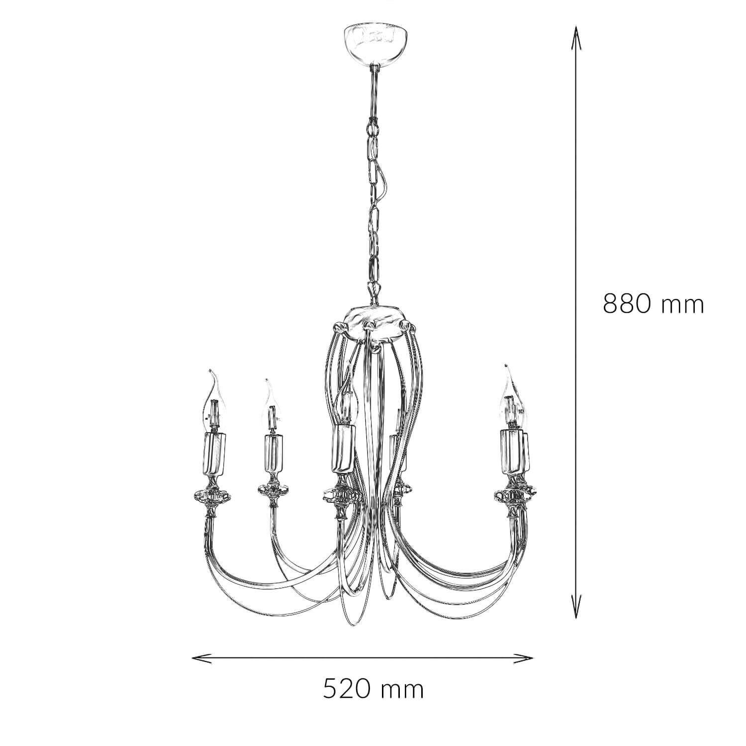 Lustre rustique métal en laiton E14 6-flamme