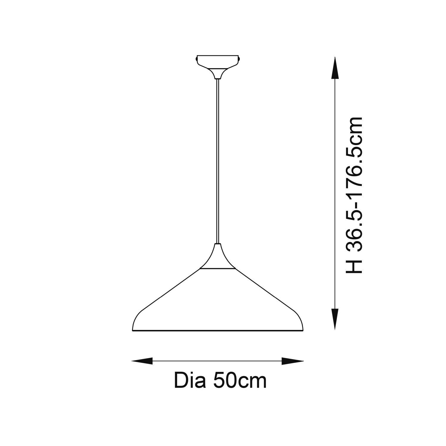 Suspension Blanc Laiton rond D : 50 cm Métal E27