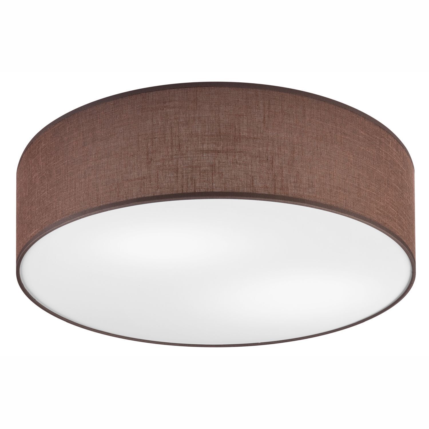 Plafonnier brun Ø 45 cm rond tissu anti-éblouissement pour 2x E27