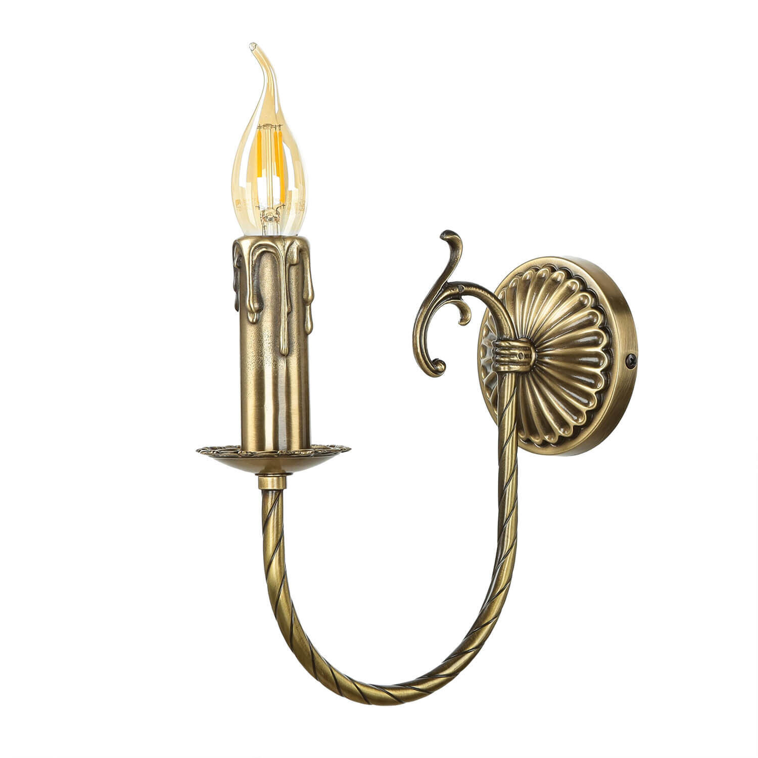 Jugendstil Wandleuchter E14 Petalo Bronze