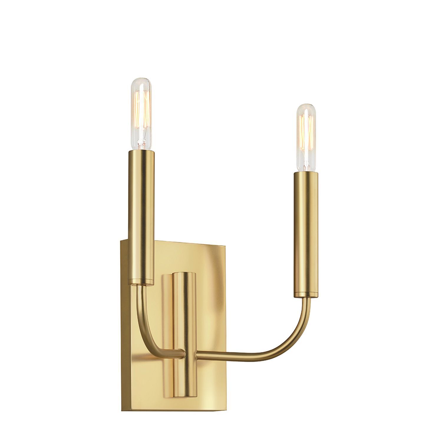 Wandlampe, Gold, Metall, Zweiflammig, Wandhalterung