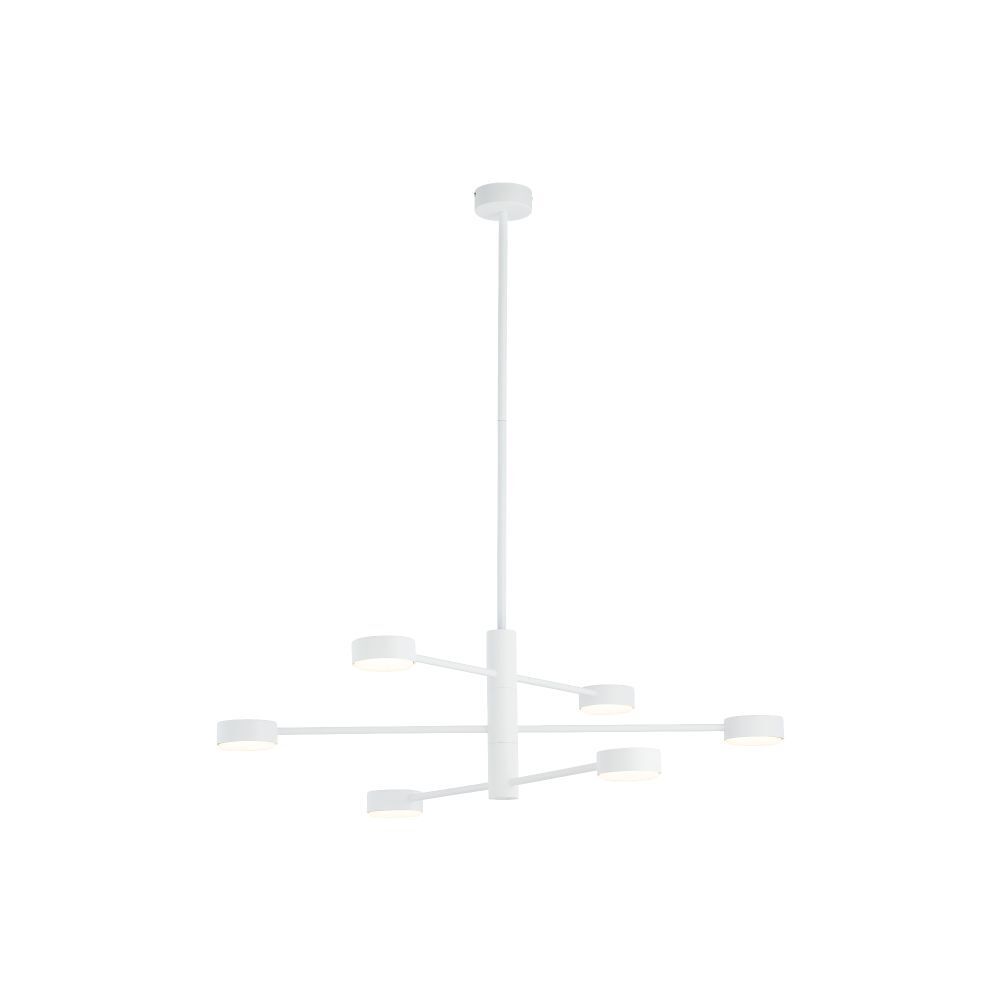 Plafonnier moderne blanc pivotant H:85cm 6-flamme