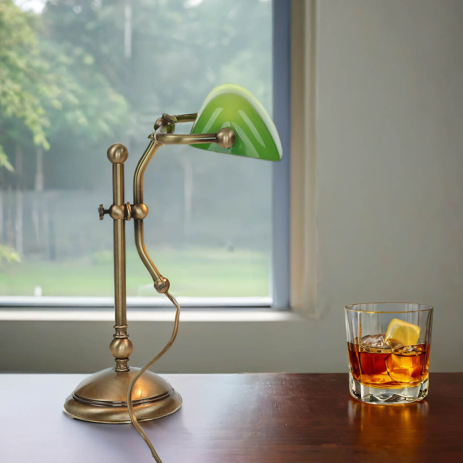 Lampe de table en bronze clair en laiton véritable