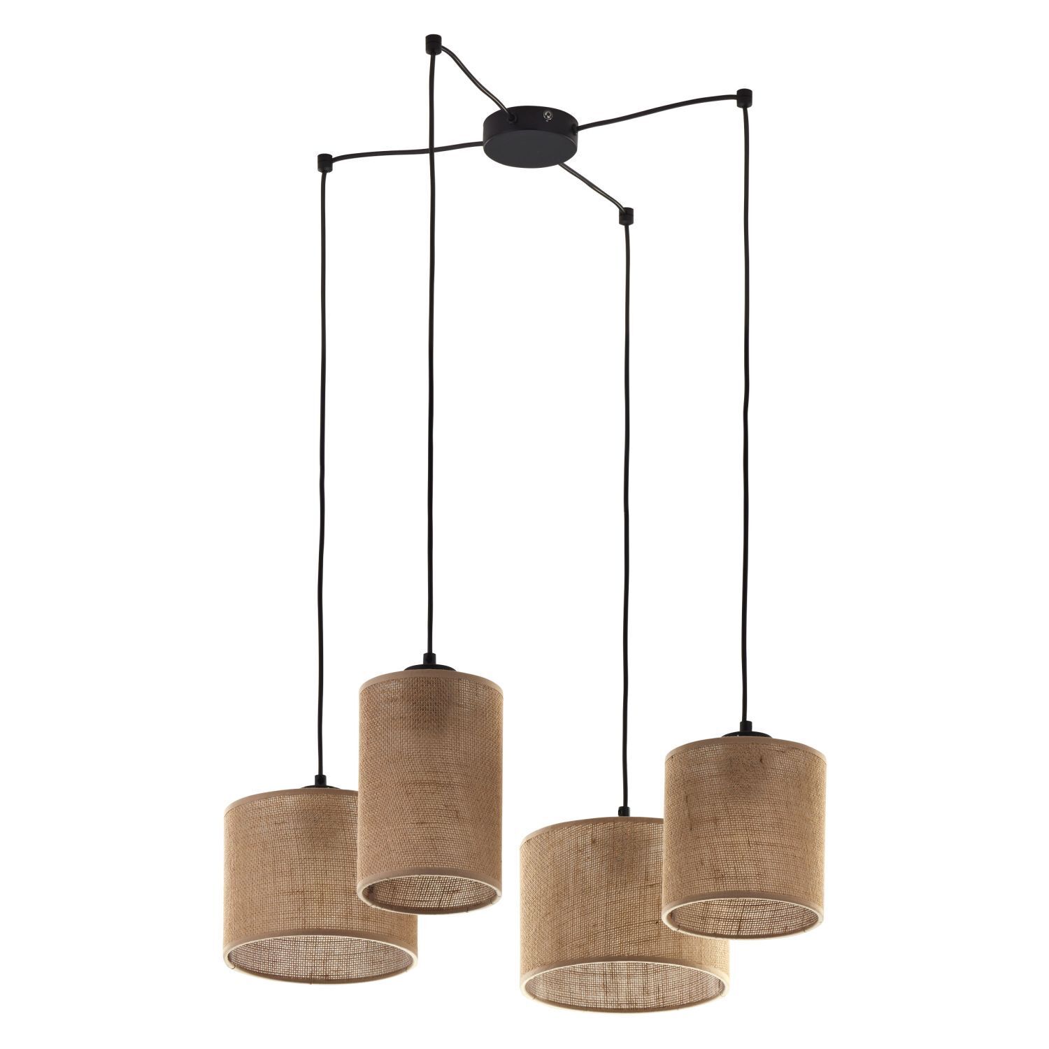 Suspension réglable Boho Style Jute Métal E27