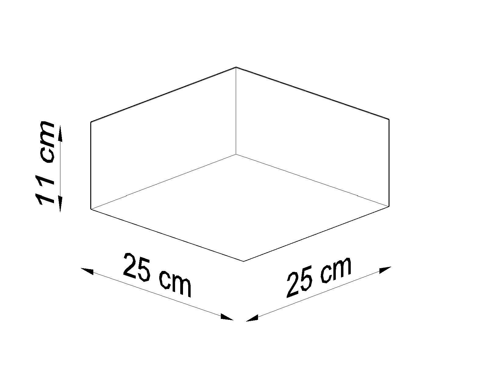 Plafonnier Gris faible éblouissement L : 25 cm E27 carré