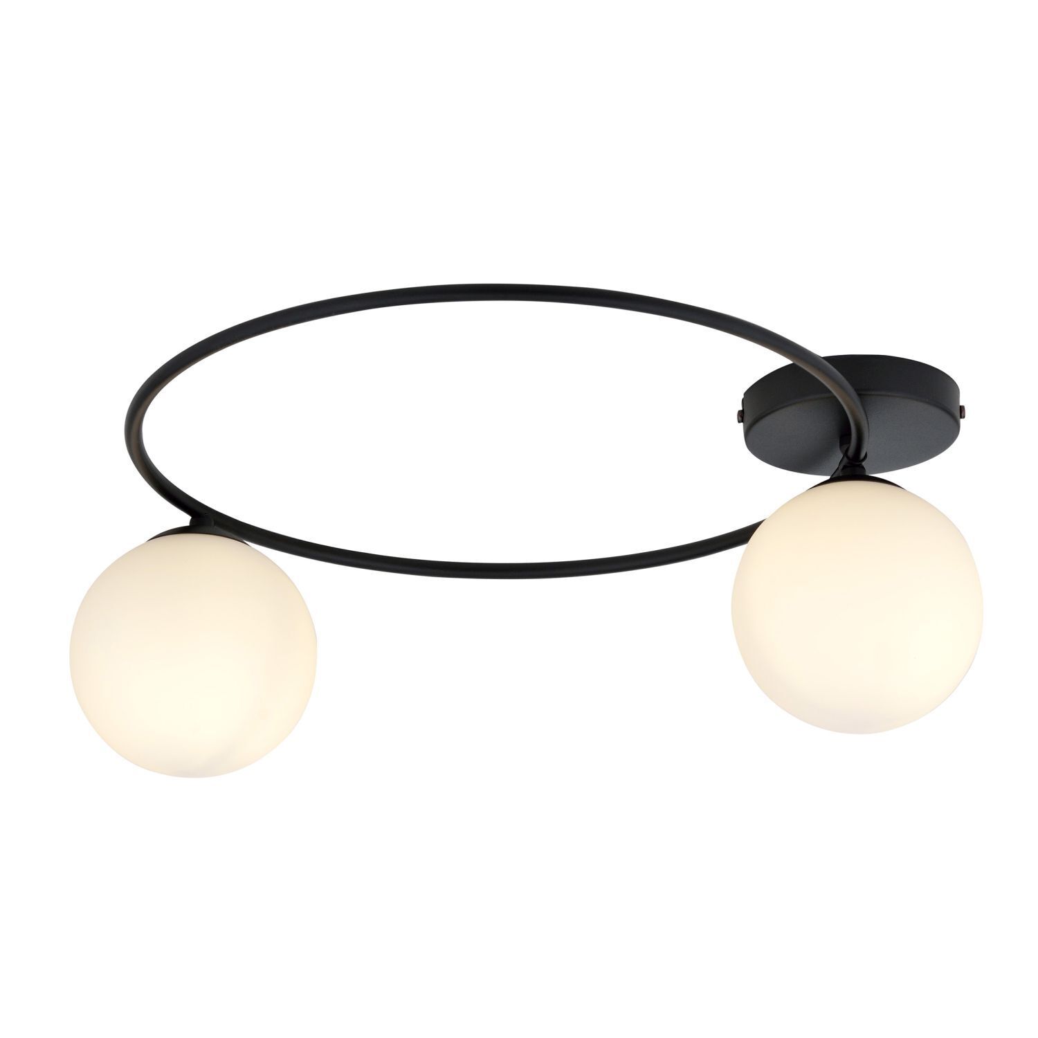 Plafonnier noir blanc E14 Ø 47 cm faible éblouissement