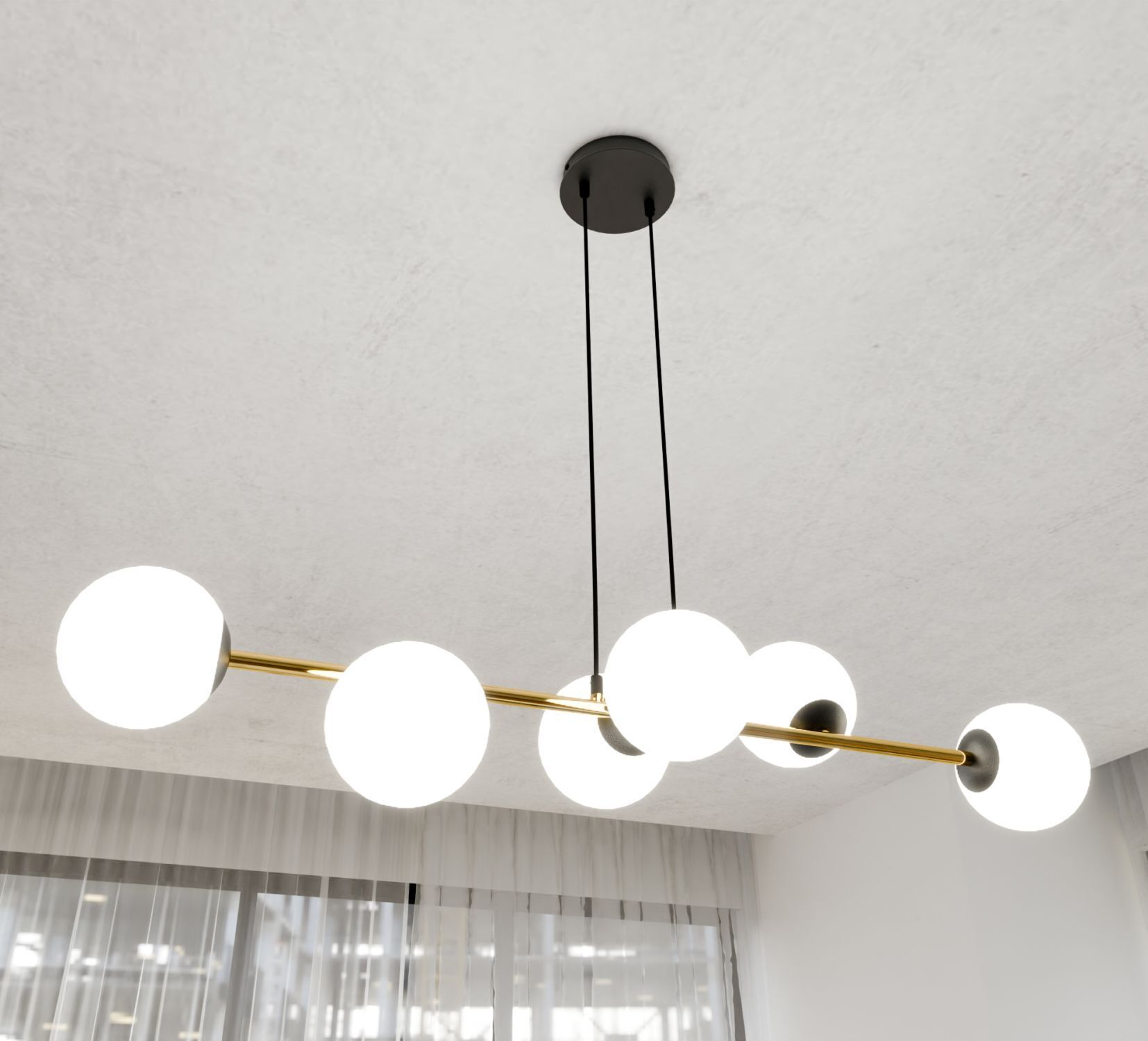 Lampe à suspendre métal verre abat-jour sphérique E14 décoratif