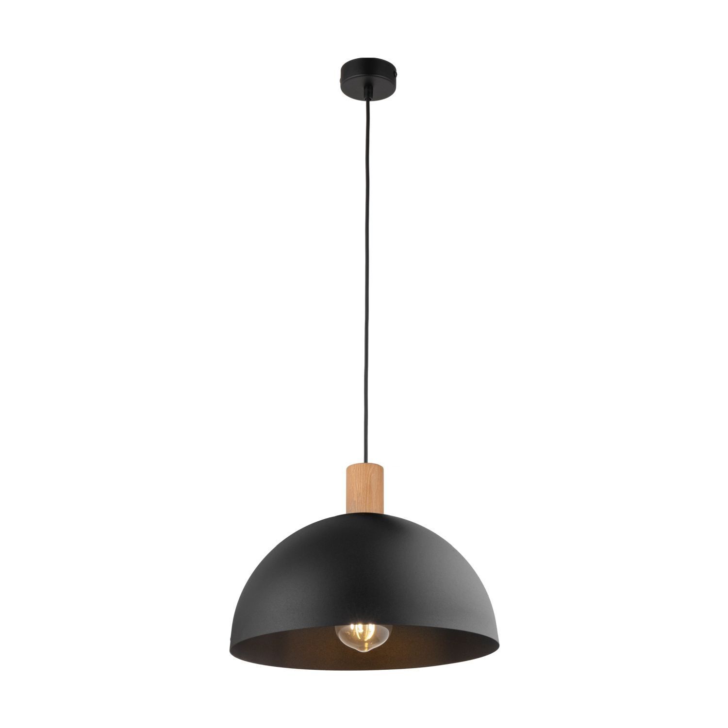 Suspension métal bois Ø 35 cm E27 Scandinave