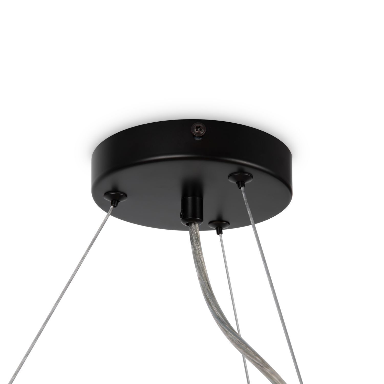 Lampe à suspendre métal verre fumé G9 69 cm large abat-jour sphérique