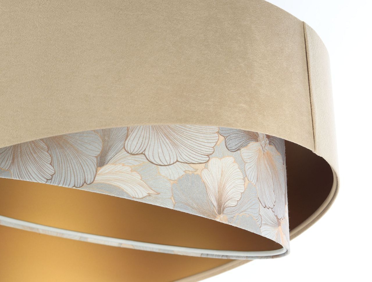 Suspension ronde D : 50 cm E27 Tissu aspect velours