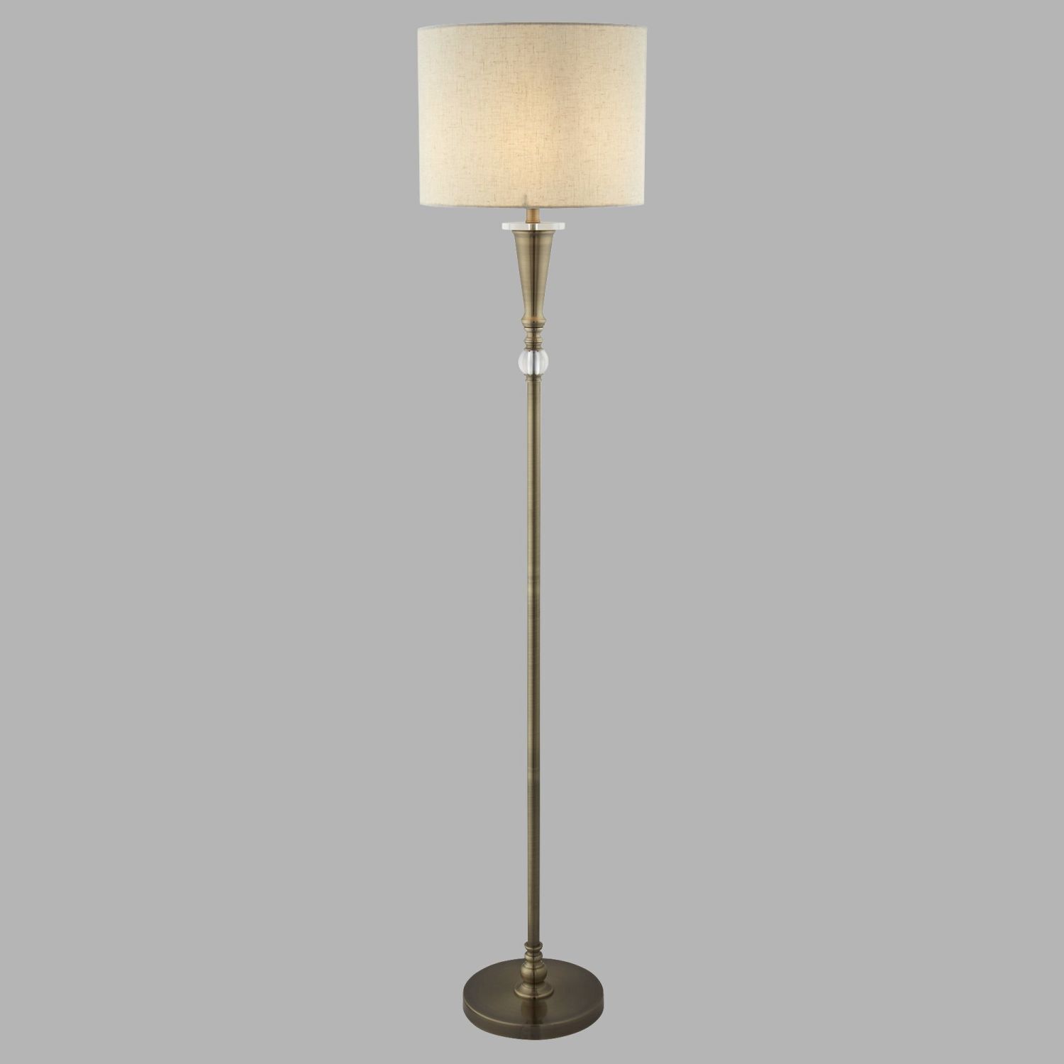 Lampadaire laiton antique naturel 165 cm E27 métal tissu