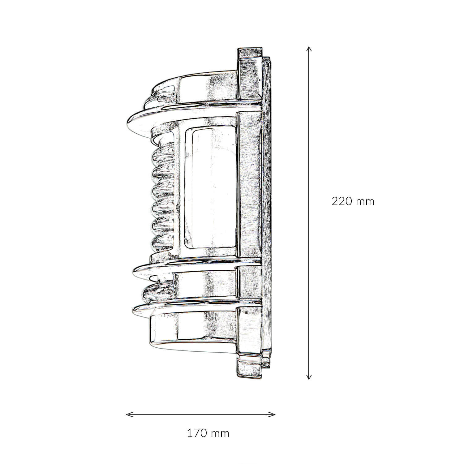 Applique extérieure Blanc IP64 Laiton Verre E27