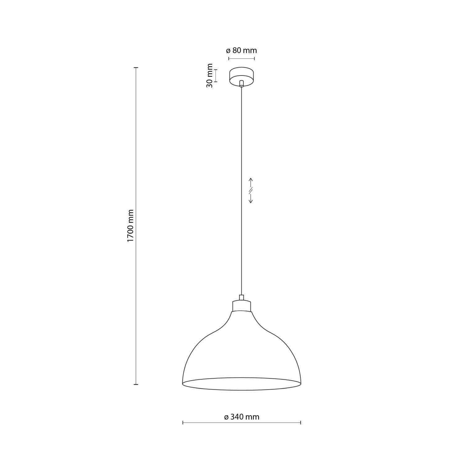 Lampe à suspendre métal bois Ø 34 cm rond H : max. 170 cm rouge E27