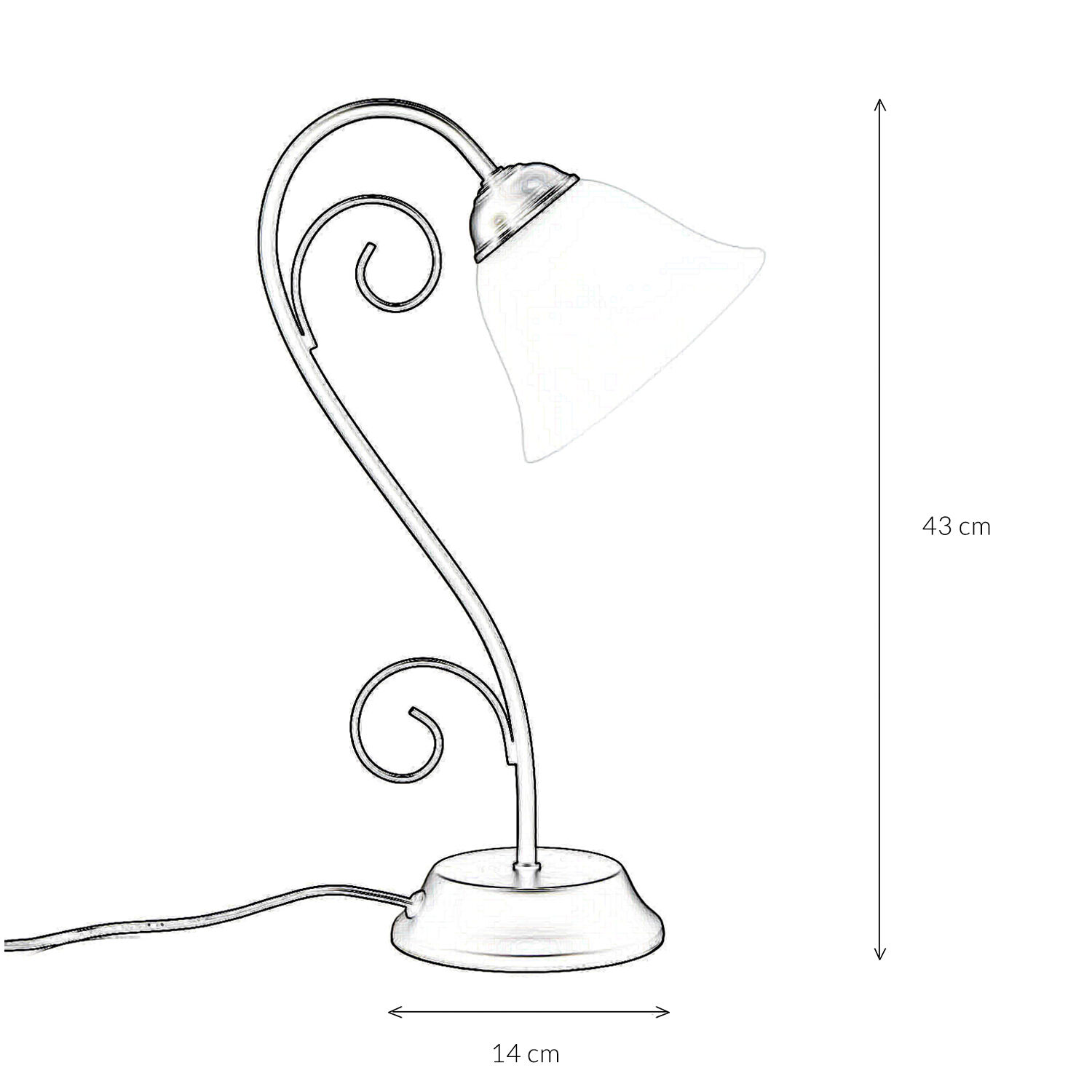 Lampe de table rustique noir albâtre H:43cm ATHEN