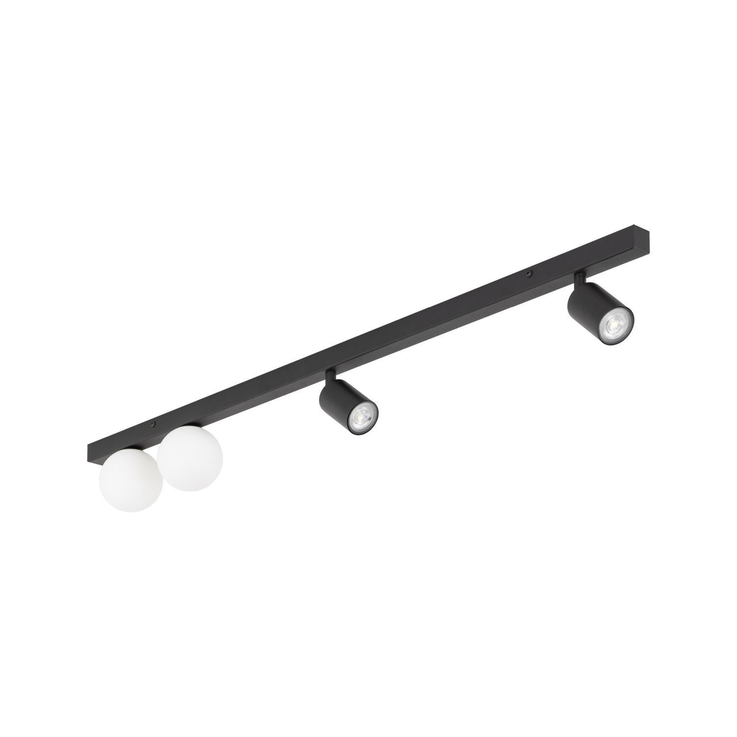 Plafonnier 115 cm long métal verre 2x GU10 + 2x G9 Plafonnier 115 cm long métal verre 2x GU10 + 2x G9