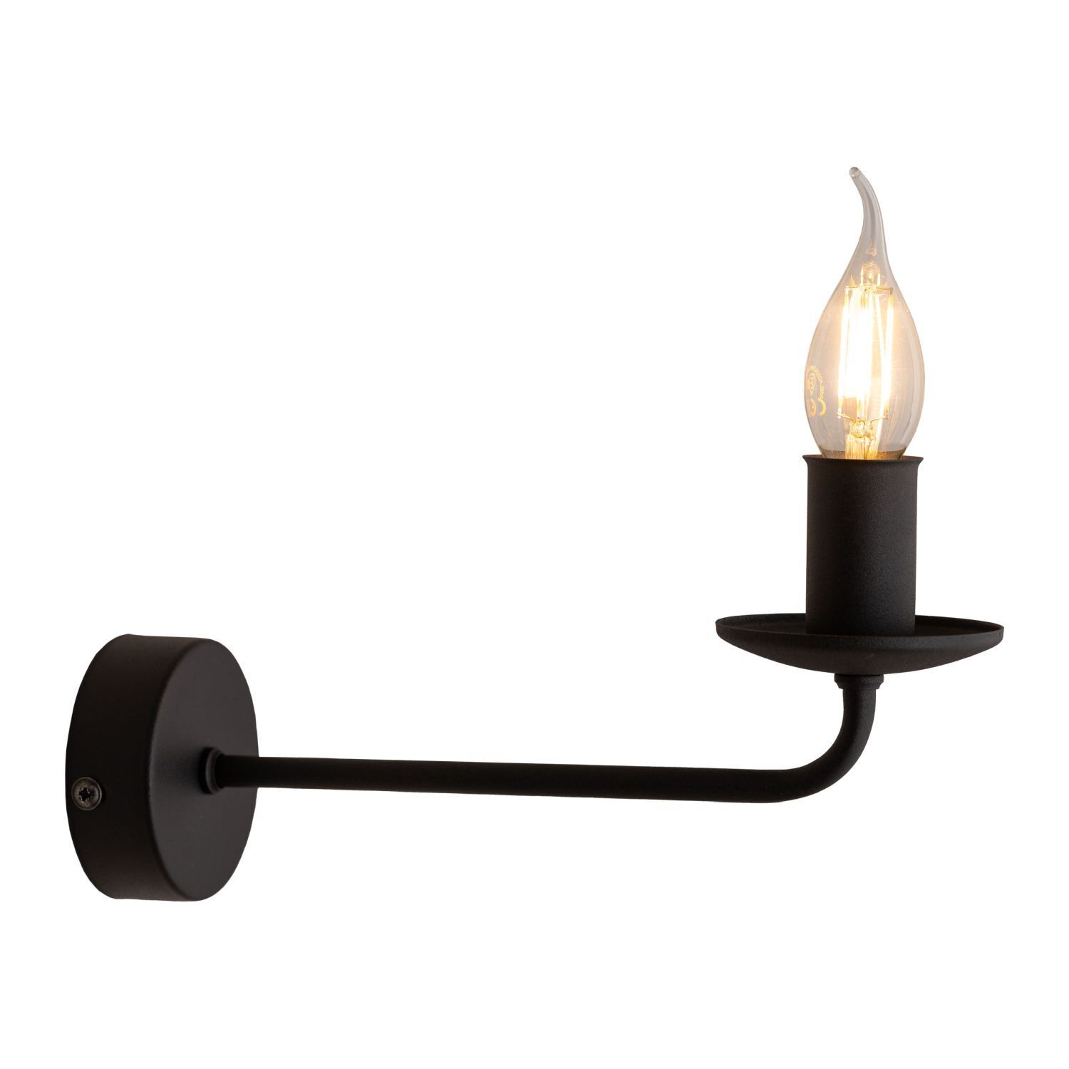 Applique Rustique Métal Noir pour E27 décoratif