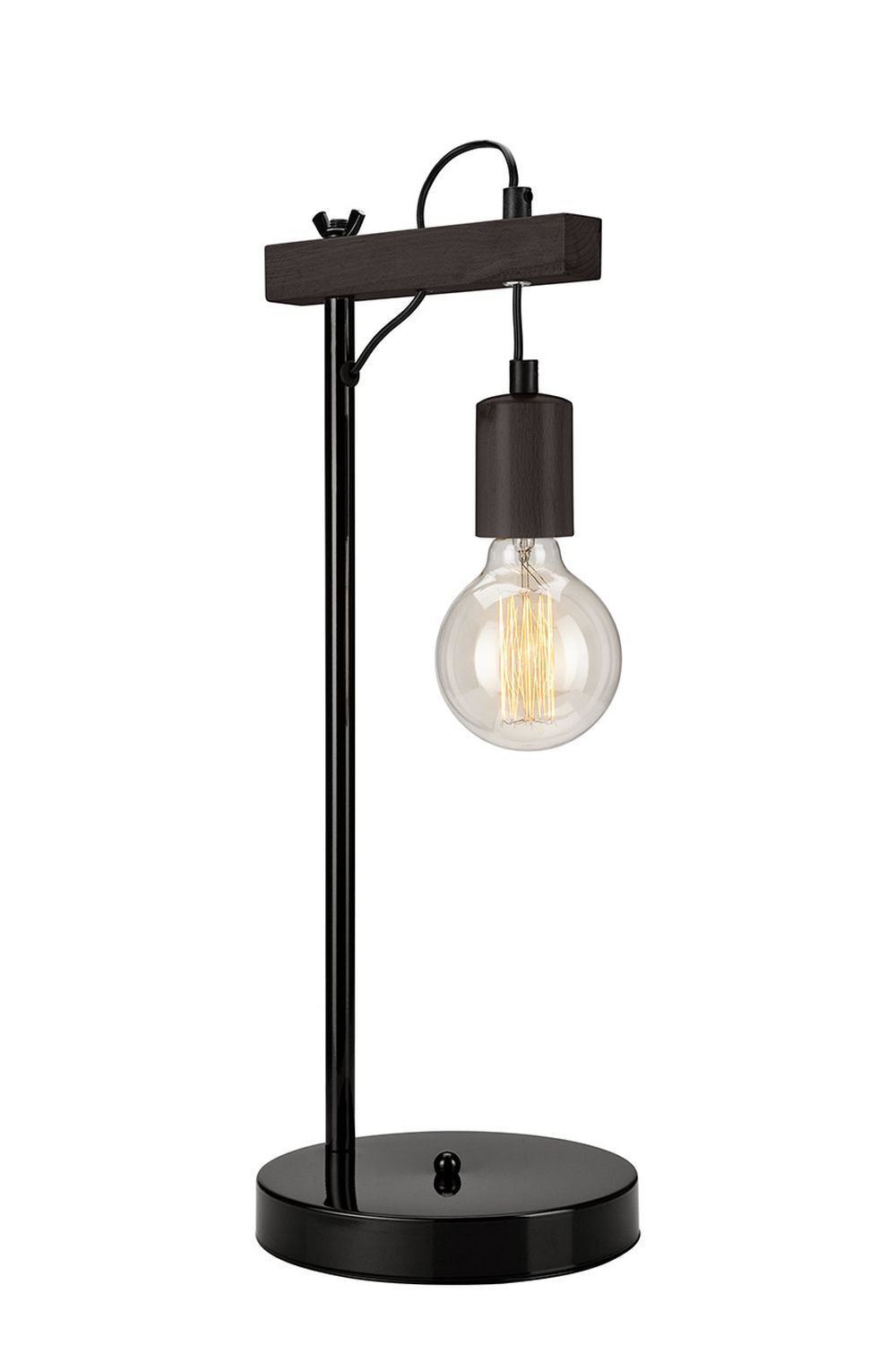 Lampe de table en bois noir polyvalent 56cm AMIDA