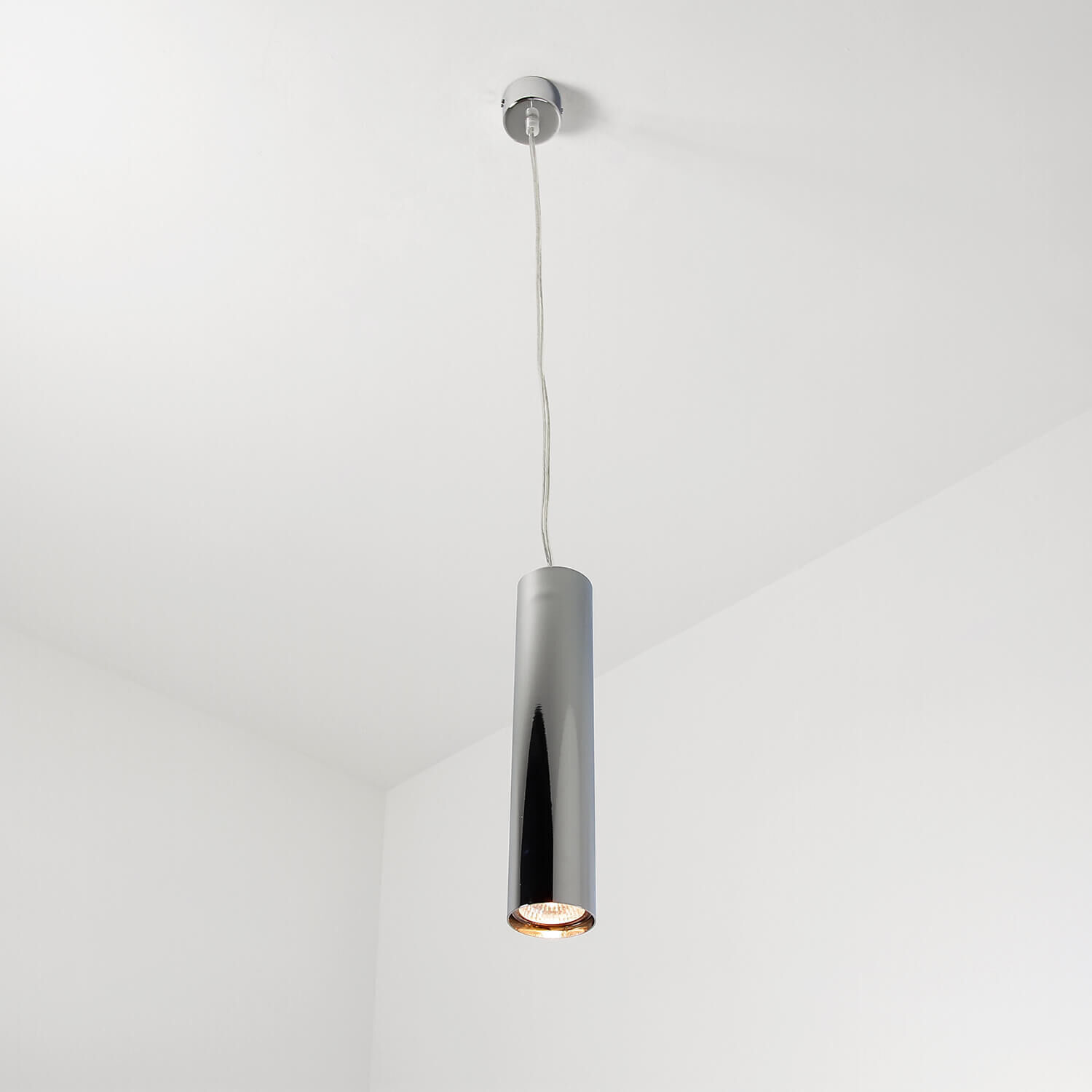 Lampe à suspendre en métal table à manger en chrome Ø5,5cm GU10 Lampe, Deckenleuchte