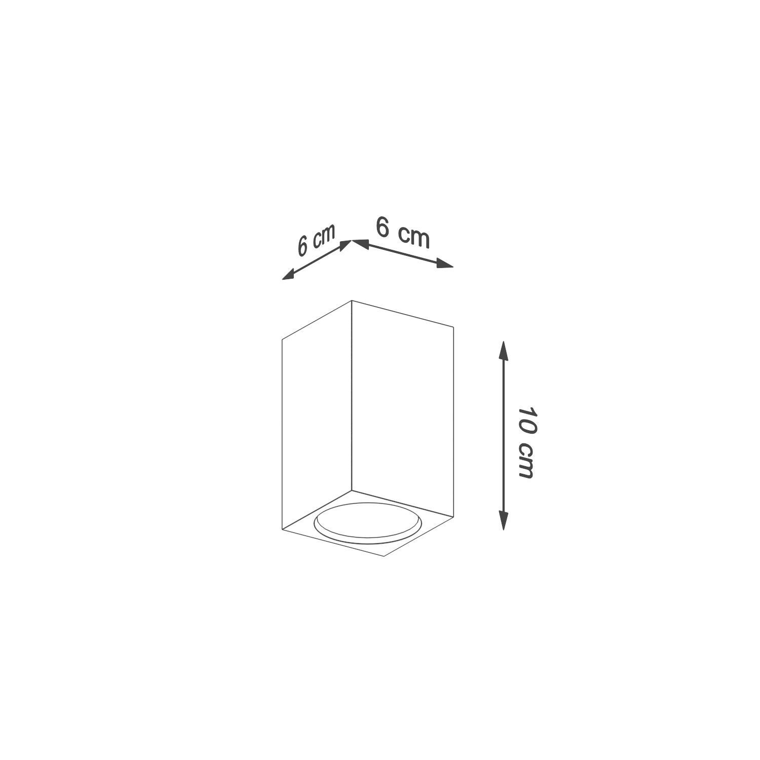 Spot Lampe plafond bois petit H : 10 cm carré GU10
