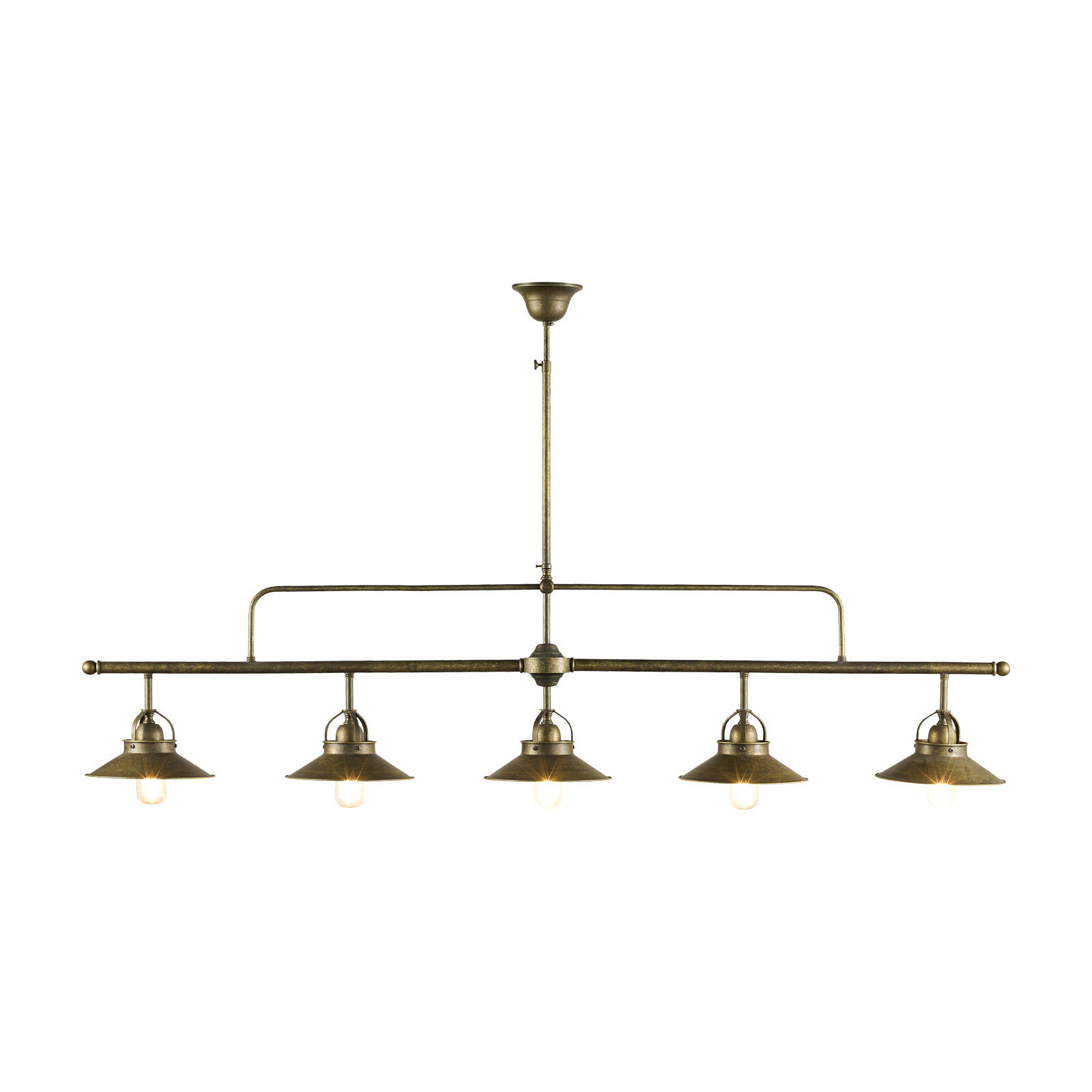 Plafonnier en laiton 140 cm de long réglable en hauteur 5x E27 Leuchte, Deckenleuchte