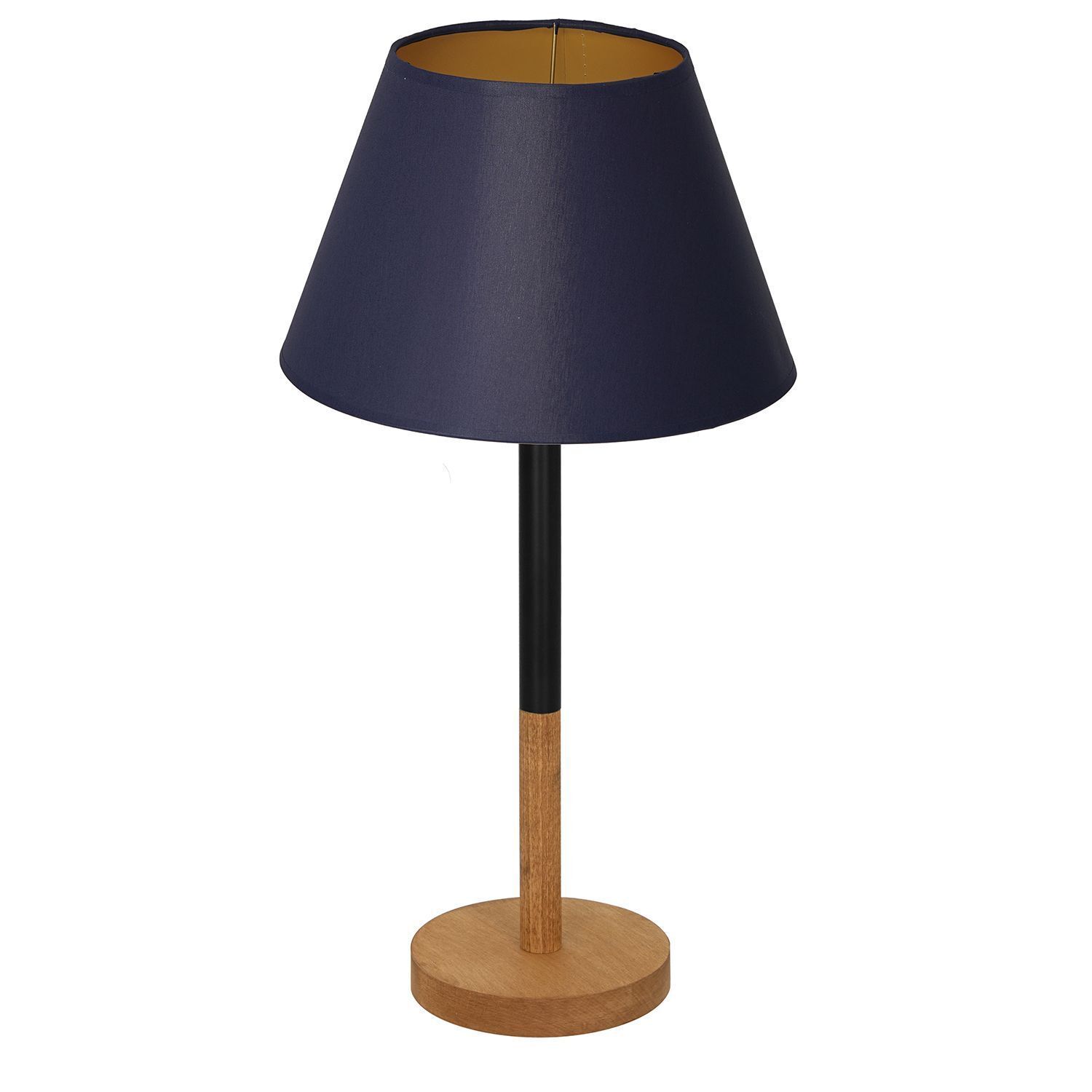 Lampe de chevet bleu nature or tissu bois 56 cm E27