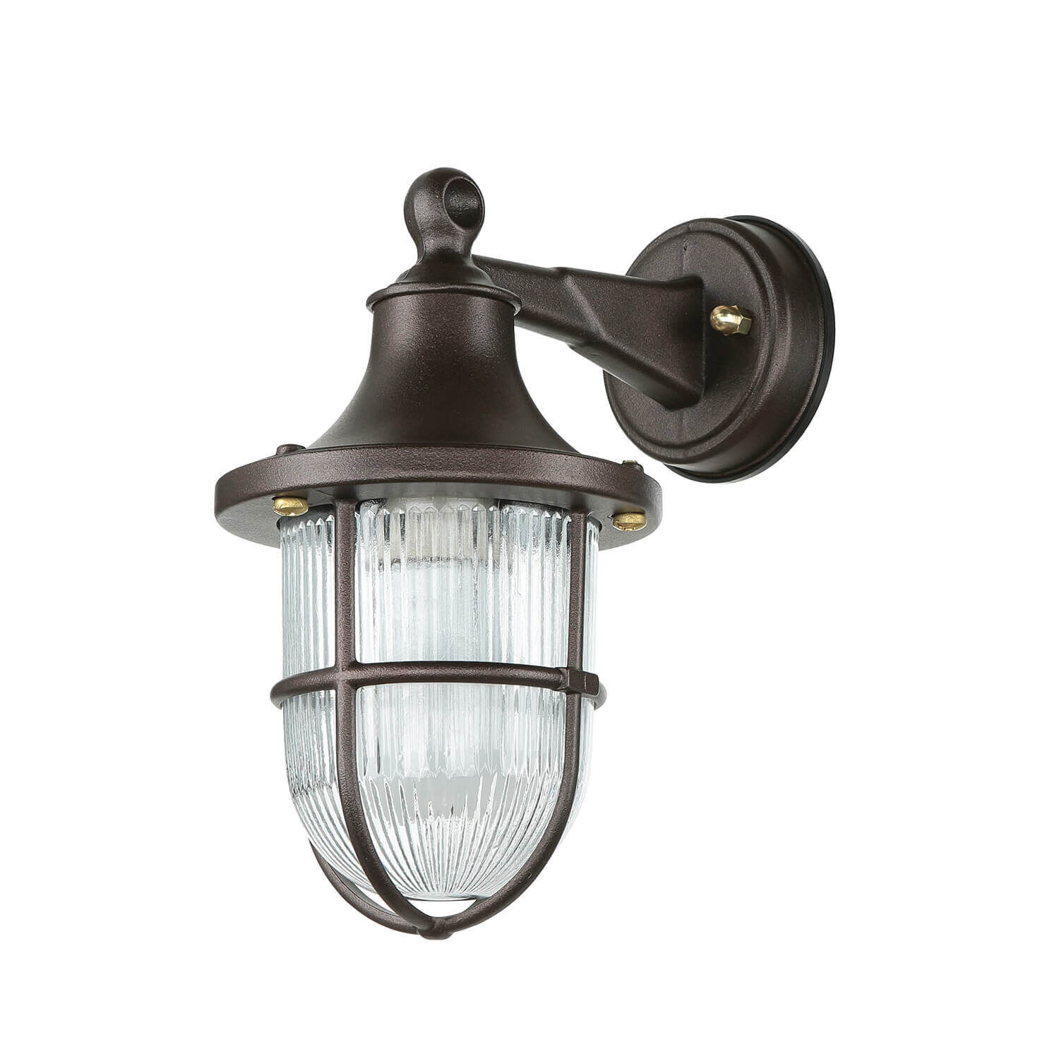 Lampe d'extérieur murale IP64 E27 rouille marron antique laiton véritable Maritim