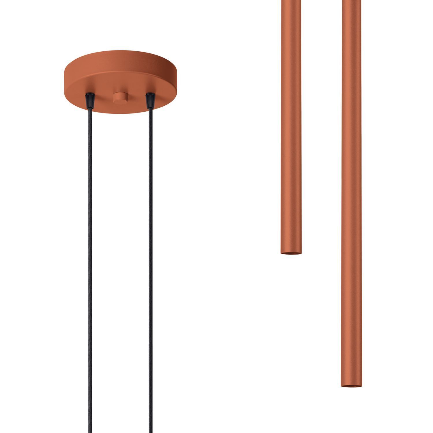 Pendelleuchte Ocker Stahl G9 L:15 cm 2-flammig stilvoll Hängeleuchte, Kupfer, Metall, Lampe, Kabelaufhängung