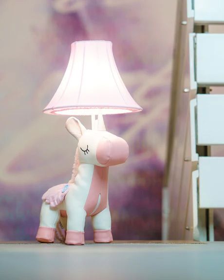 Lampe de table Licorne Rose 51 cm Chambre d'enfant