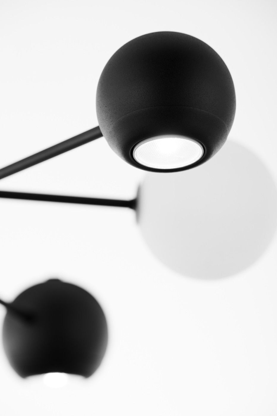 Plafonnier noir métal verre L:94 cm G9 GU10 6-flmg