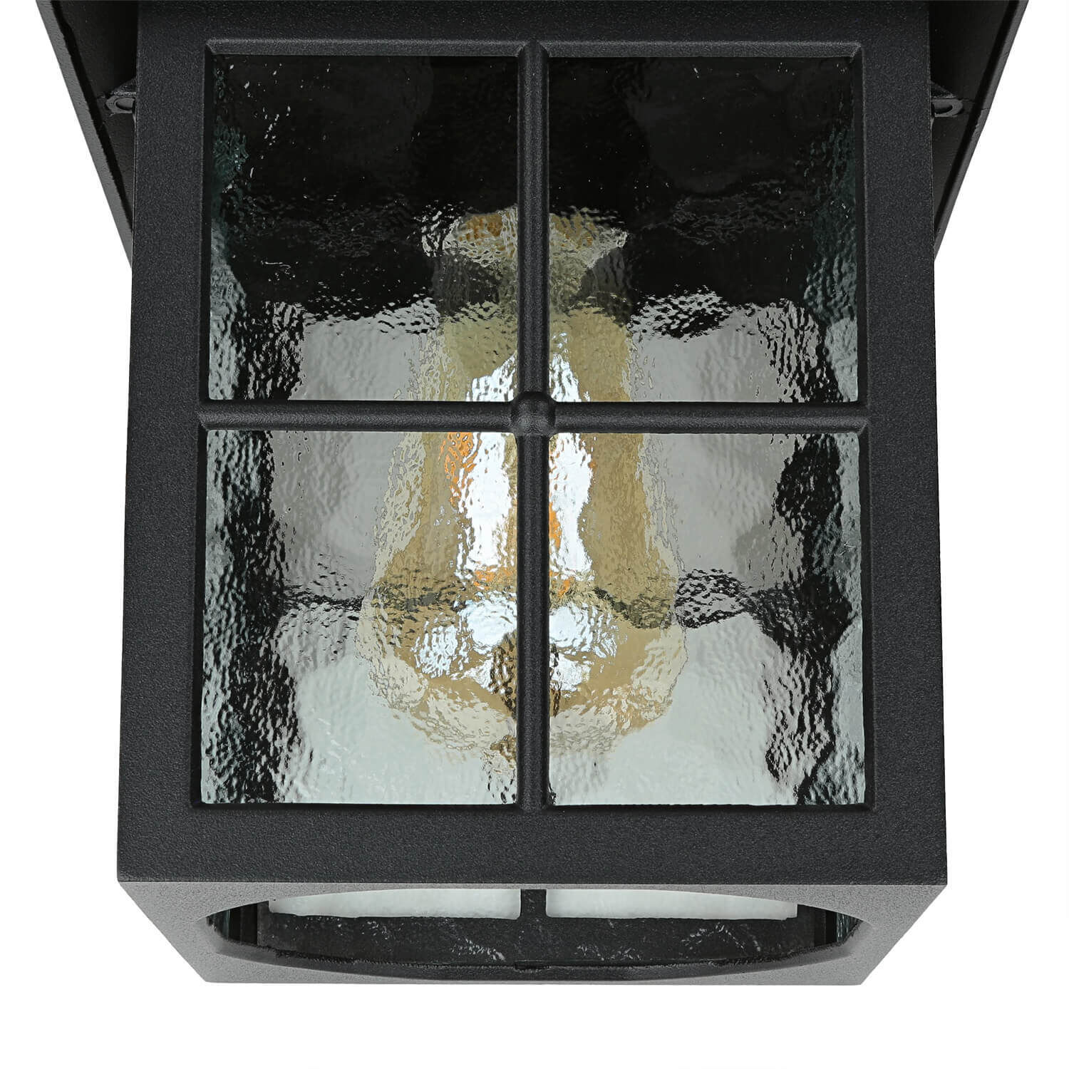 aussen-deckenleuchte-outdoor-deckenlampe-balkon-terrasse-hauseingang-laterne-schwarz-rustikal-vintage-4 Außenleuchte, Wandlampe, Gehäuse schwarz, Glasfenster, Gewelltes Glas