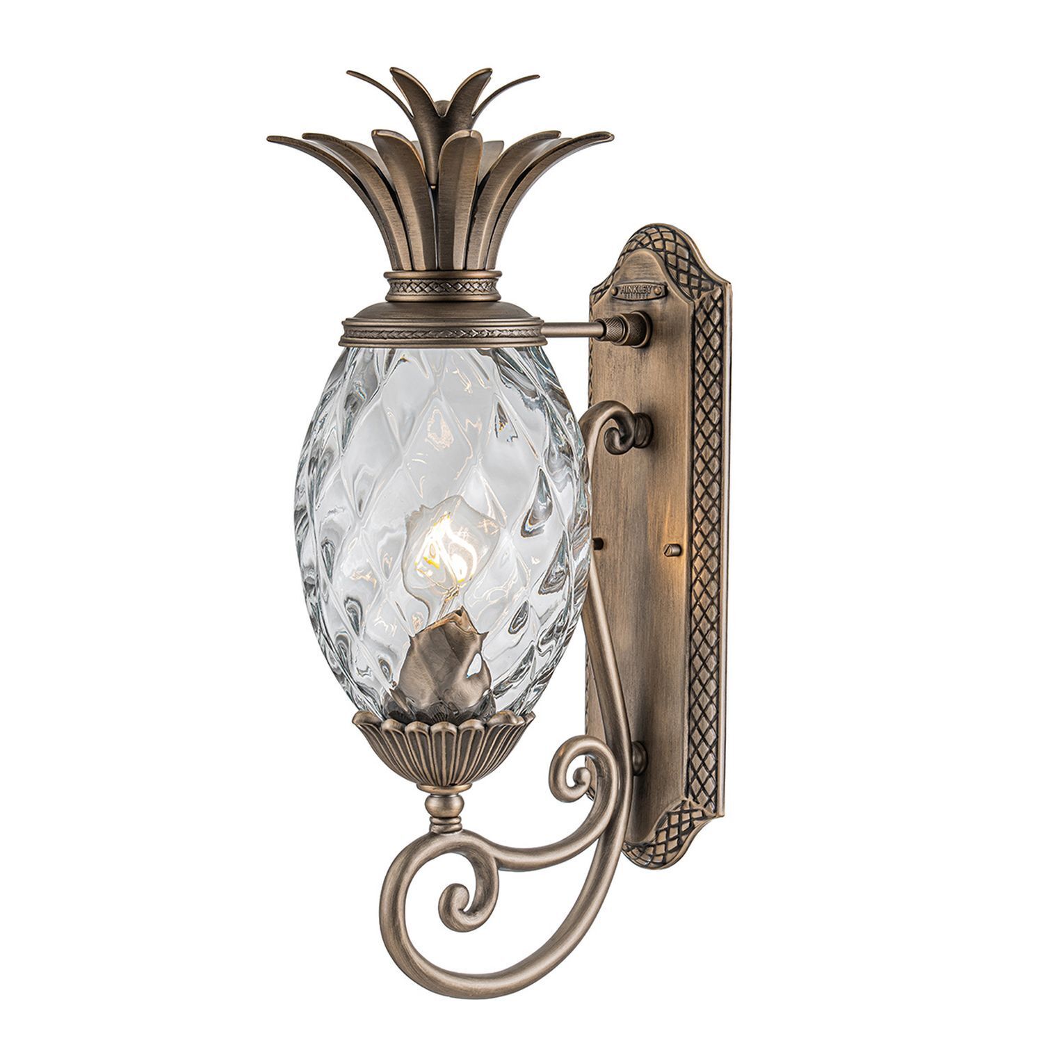 Lampe d'extérieur décorative murale IP44 en bronze antique Ananas