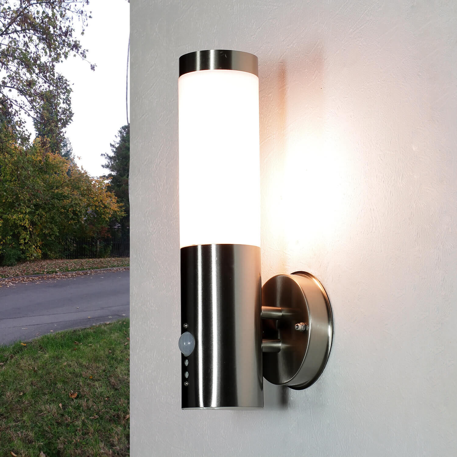 Außenlampe mit Bewegungssensor Edelstahl IP44 Leuchte