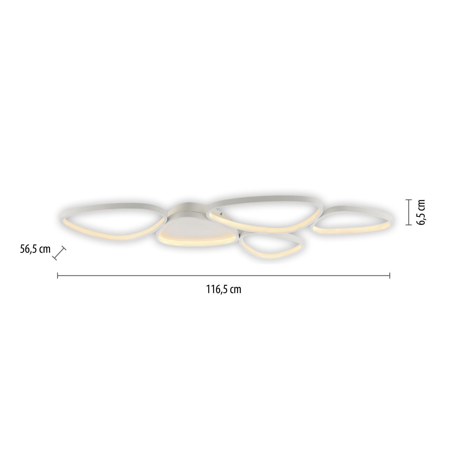 Lampe de plafonnier LED Blanc Métal 3000 K 6100 lm L:116,5 cm