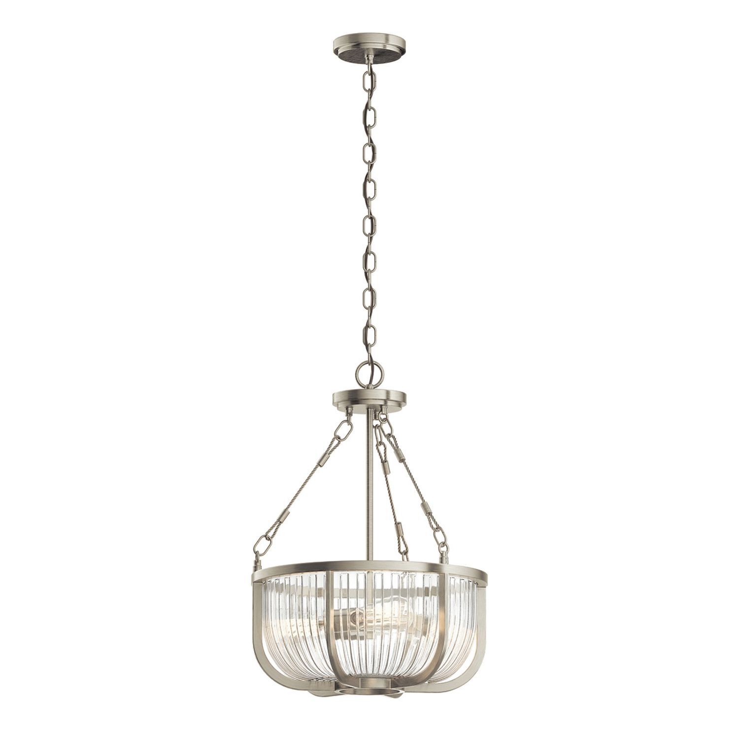 Suspension verre métal rond Ø 40,6 cm 3x E27 Vintage