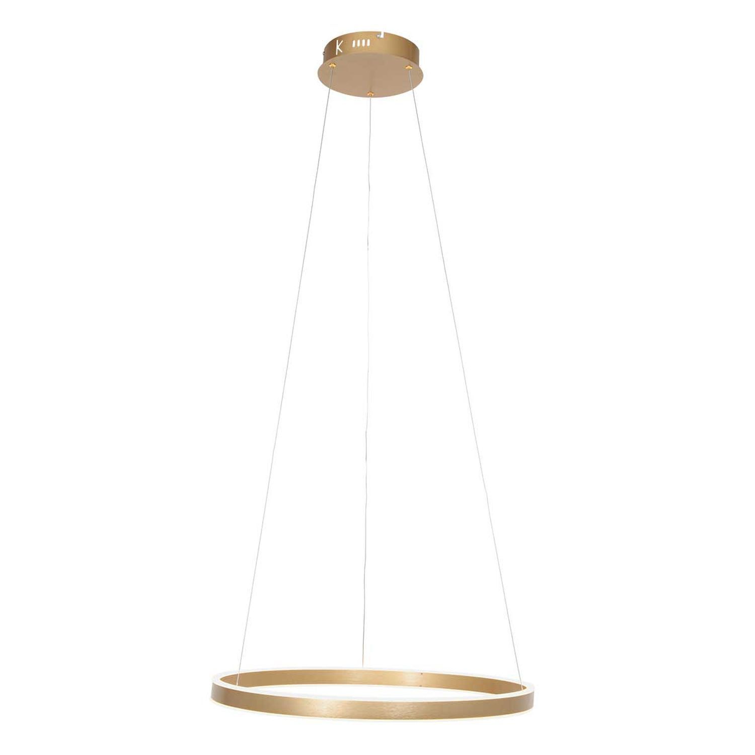 Suspension LED ronde dorée L:60 cm 42 W élégante