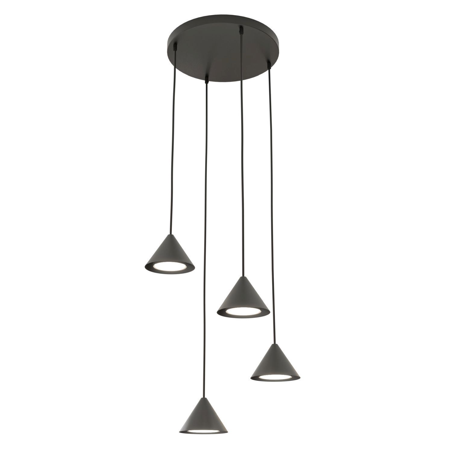 Lampe à suspendre noire en métal 4-flamme GX53 Moderne