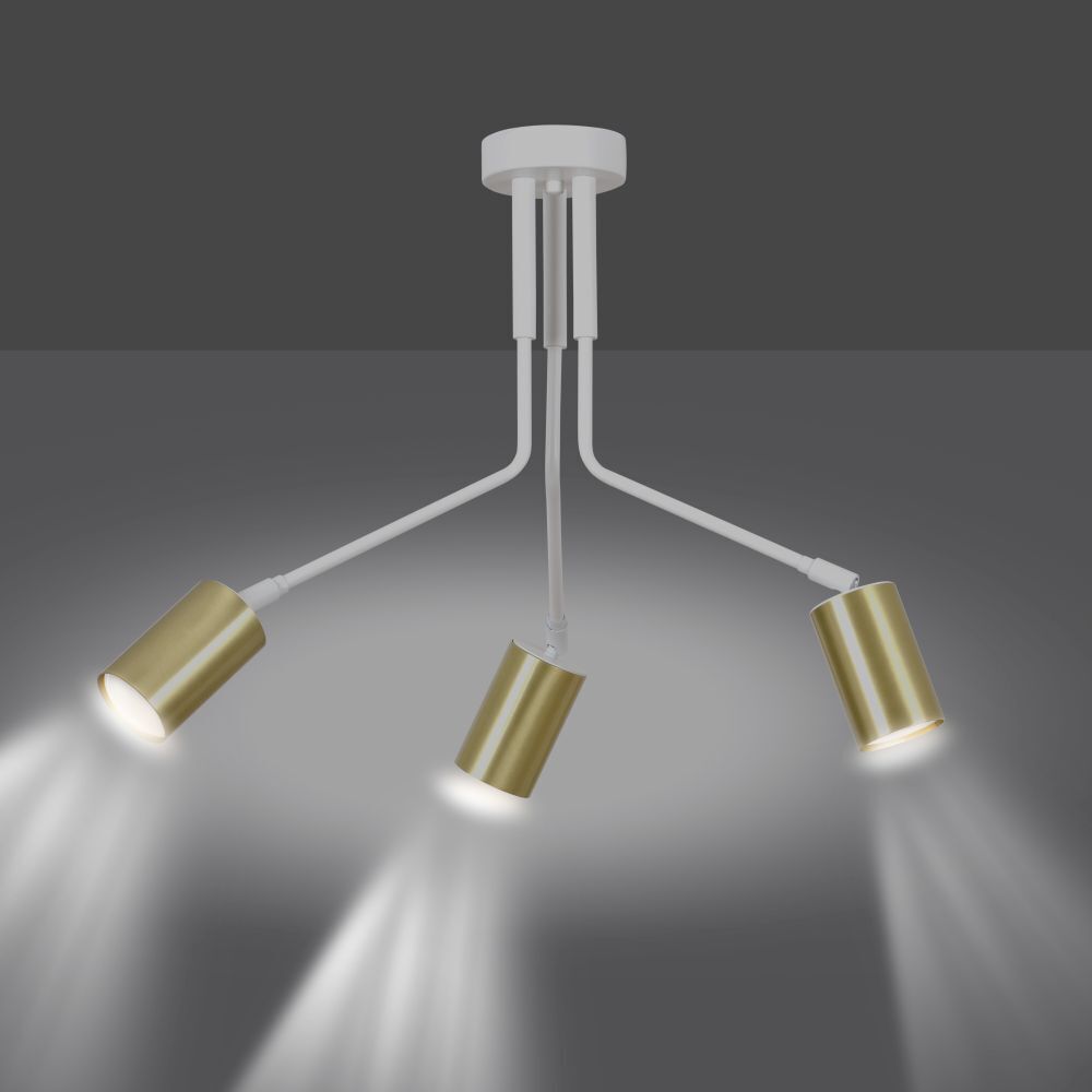 Plafonnier blanc or ajustable 3x GU10